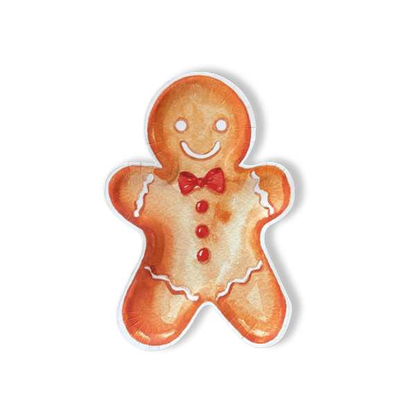 Gingerbread Man Christmas Paper Plate
