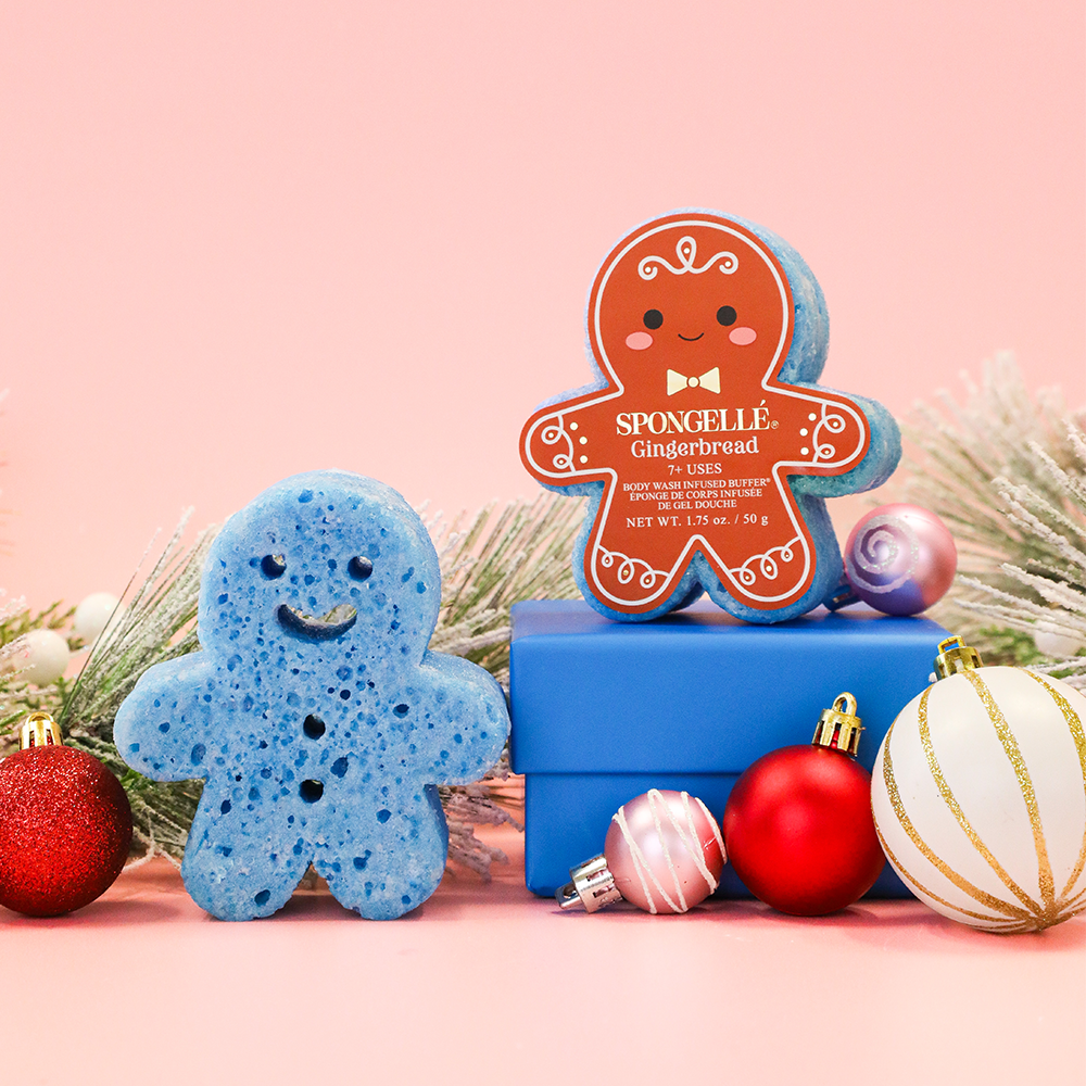 Holiday Gingerbread Body Wash Infused Buffer - festive, gentle cleansing for baby’s delicate skin.