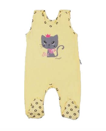 Girls sleeveless cat bodysuit for babies, perfect for comfort and style.