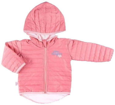Girls coral color block jacket, perfect for stylish warmth in coats and parkas. Ideal for chilly days.