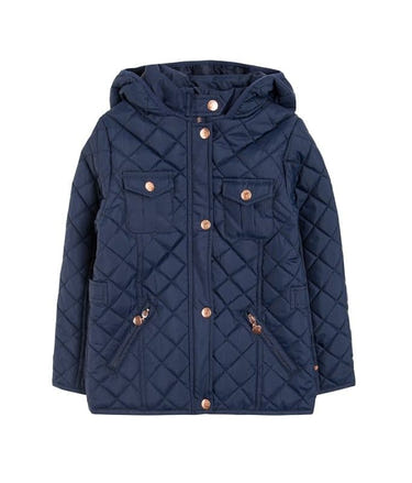 Navy girls jacket for kids, perfect for stylish warmth in coats and parkas.