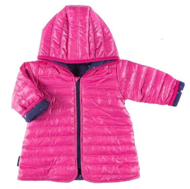 Girls pink quilted coat for infants, perfect for stylish warmth in cold weather. Ideal for coats and parkas collection.