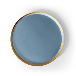 Gold Cornflower Blue Paper Plate (8pcs)