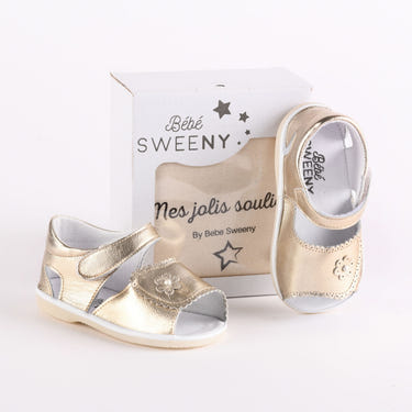 Baby Girls Gold Leather Pre-Walker Sandals