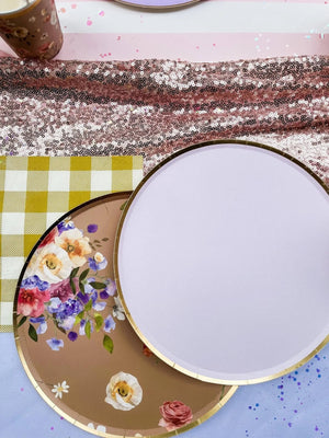 Gold Light Pink Paper Plate (8pcs)