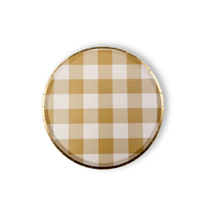 Gold Matte Plaid Paper Dessert Plate (8pcs)