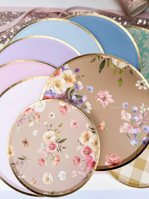 Gold Pink Paper Plate (8pcs)