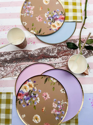 Gold Pink Paper Plate (8pcs)