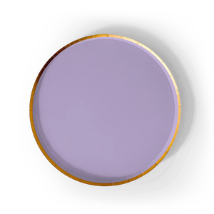 Gold Purple Paper Plate (8pcs)