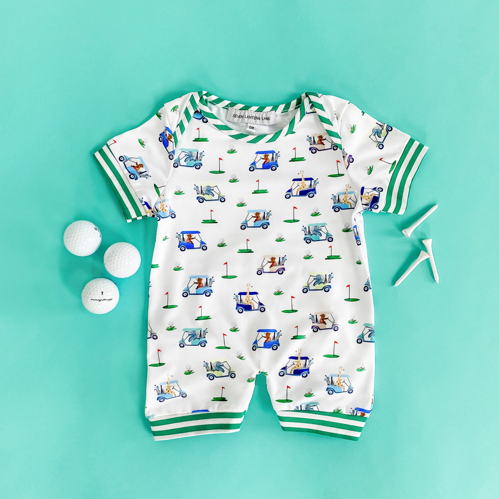 Boys Fairway Shortie Golf Romper - MOOGCO Baby