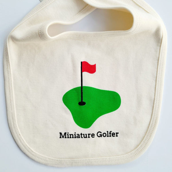 Mini Golfer Organic Cotton Short Sleeve Romper & Bib Baby Gift Set