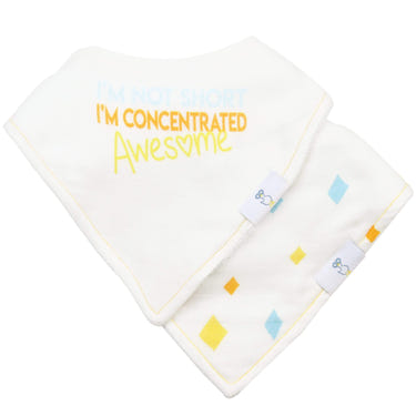 Awesome and Diamonds 2 PK Muslin & Terry Cloth Bib Set for babies, stylish and practical for mealtime messes.
