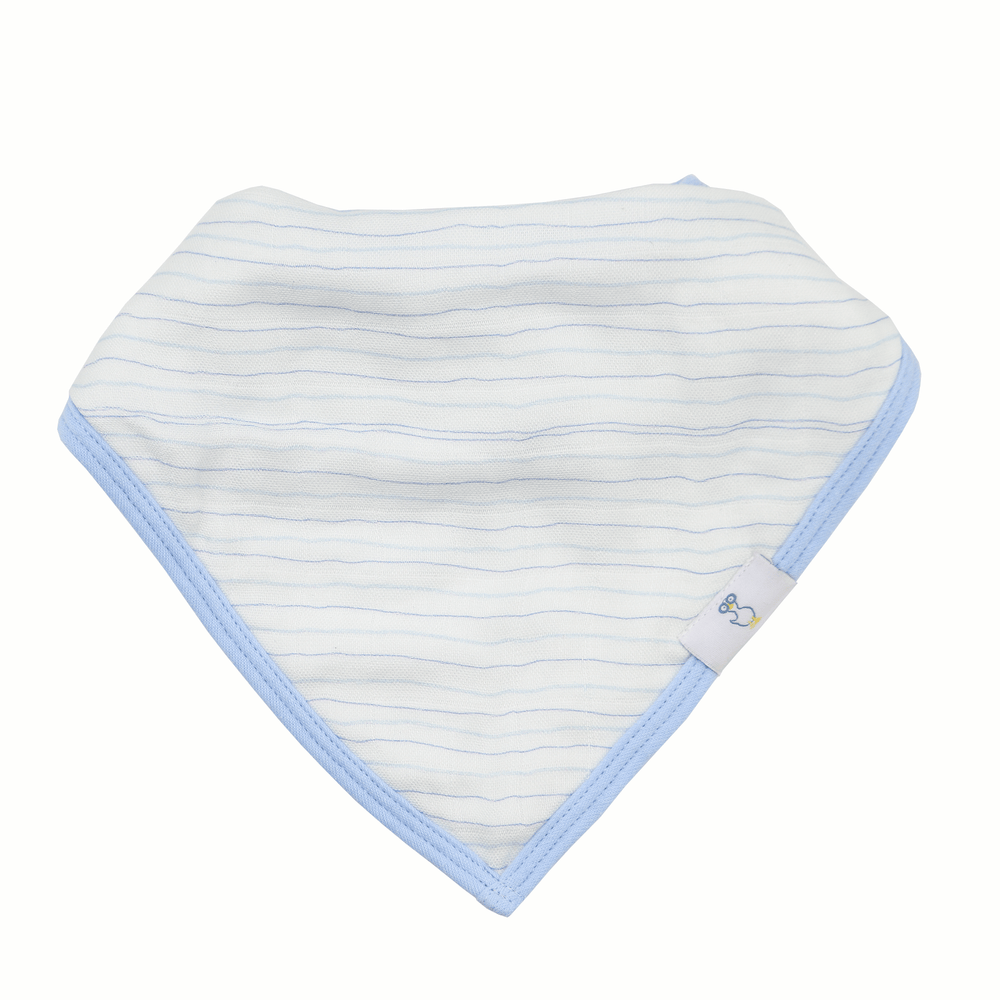 Popsicle and Stripes Blue 2 Pack Muslin & Terry Cloth Bib Set for babies, featuring fun designs and soft materials.