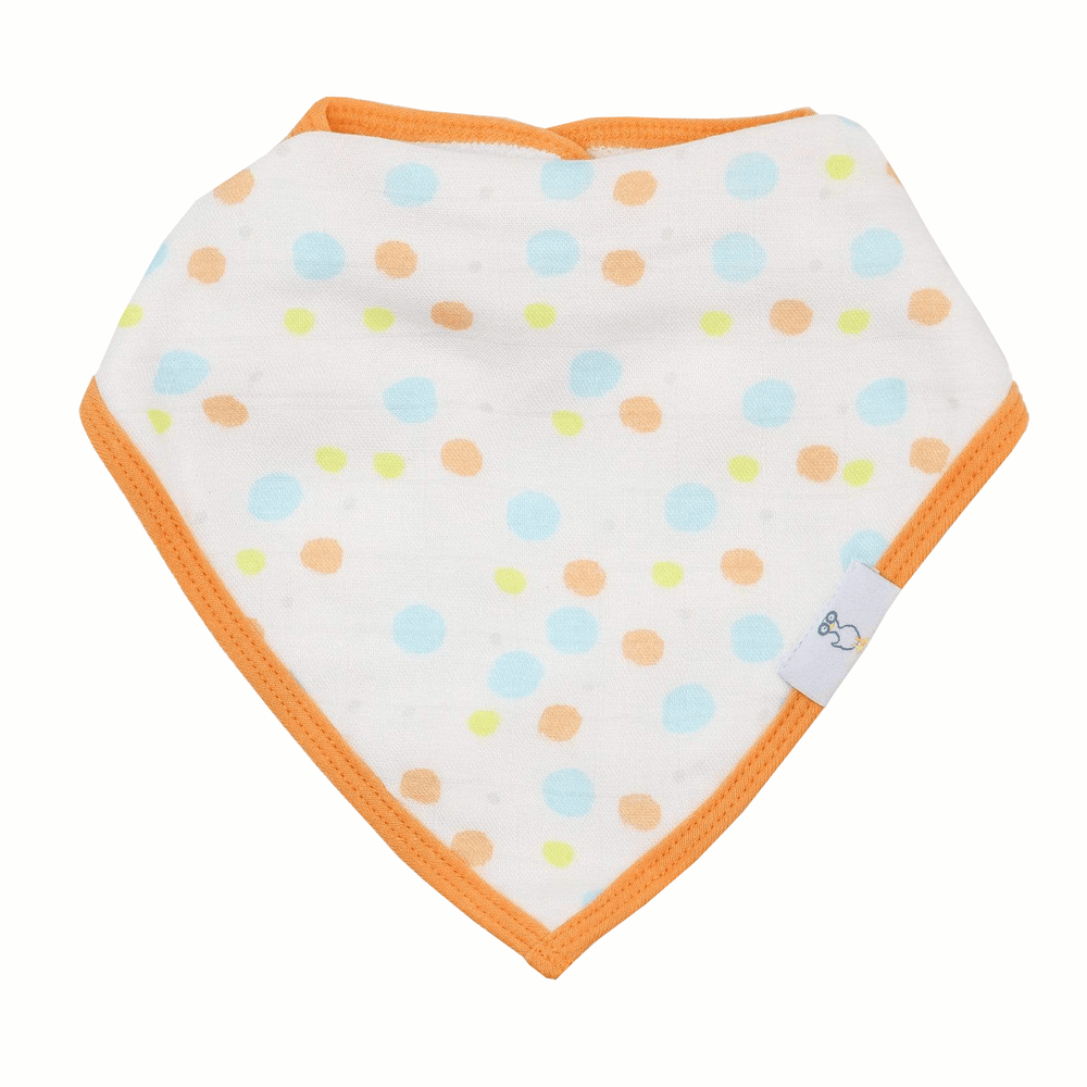 Circles and Trains 2 Pack Muslin & Terry Cloth Bib Set for babies, featuring playful designs and soft, absorbent materials.