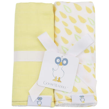Carrots and Shapes Orange 2 PK Muslin & Terry Cloth Burp Cloths for babies, soft and absorbent for mess-free feeding.