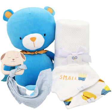 "Bear Blue Gift Set for babies - perfect for newborns and thoughtful gifting."
