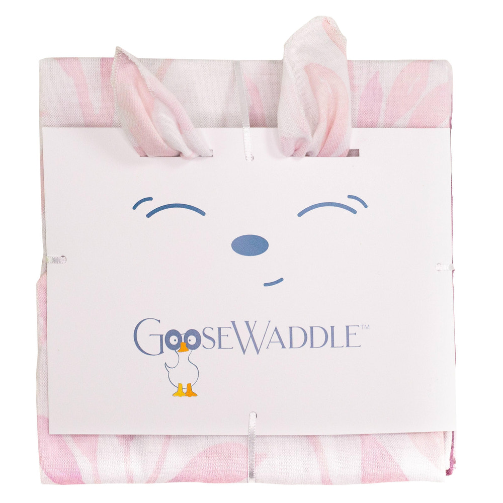 Poppy Elephant/ Leaves Pink 2 Pack Newborn Receiving Blanket