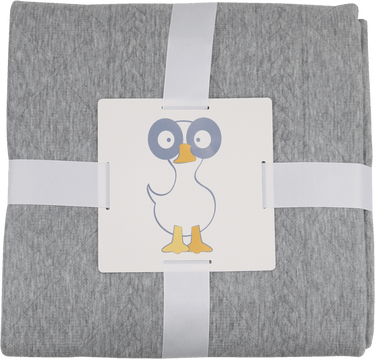 Gray 50" x 60" full-size knit throw blanket for babies, soft and cozy for comfort and warmth.