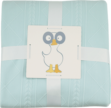 Mint 50" x 60" full size knit throw blanket for babies, soft and cozy for comfort and warmth.