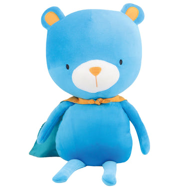 Soft bear plush doll with a cape, perfect for cuddles and imaginative play. Ideal baby gift.
