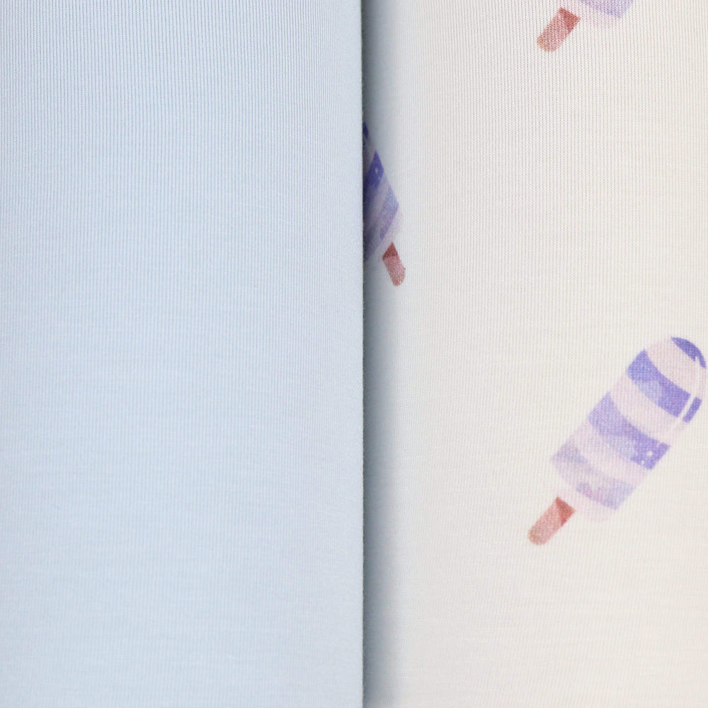 Blue popsicle and blue 2 pack swaddle blankets for babies, soft and cozy for comfortable sleep.