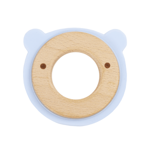 Blue Bear Animal Teether Wooden + Silicone