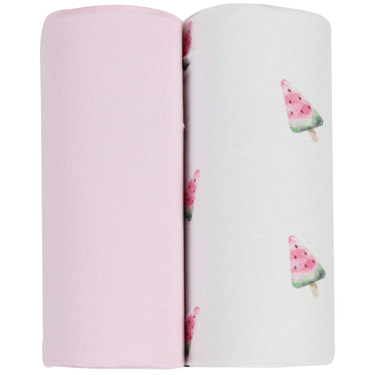 Watermelon Popsicle and Pink 2 PK Swaddle Blanket