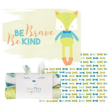 Fox and Bow Ties 2 Pack Receiving Blankets in soft fabric, perfect for swaddling and keeping babies cozy.