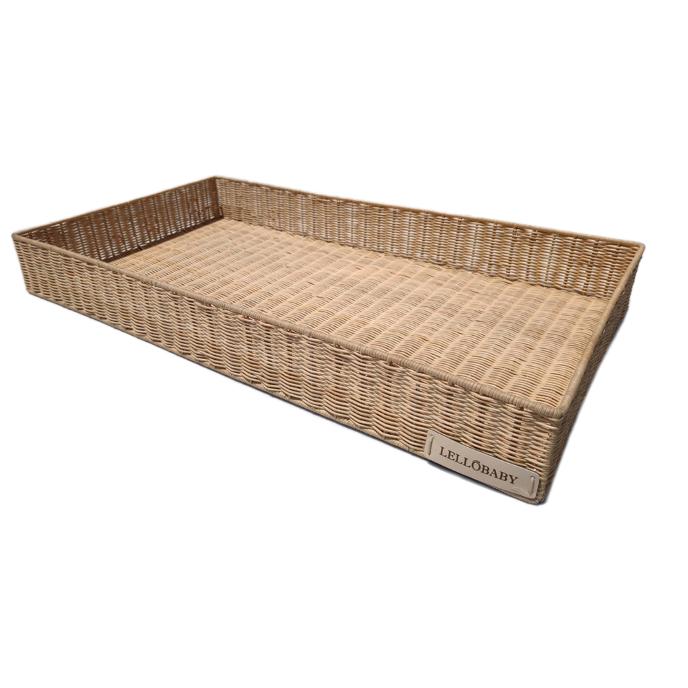 LELLobaby™ X Hampton BABY Rattan Wicker Changing Tray - stylish and functional baby changing solution.