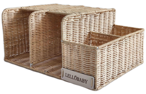 LELLOBABY™ X Hampton BABY - Deluxe Rattan Diaper Caddy