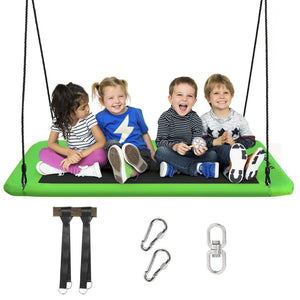 60 Inches Platform Tree Swing Outdoor with  2 Hanging Straps for Infants