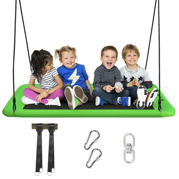 60 Inches Platform Tree Swing Outdoor with  2 Hanging Straps for Infants
