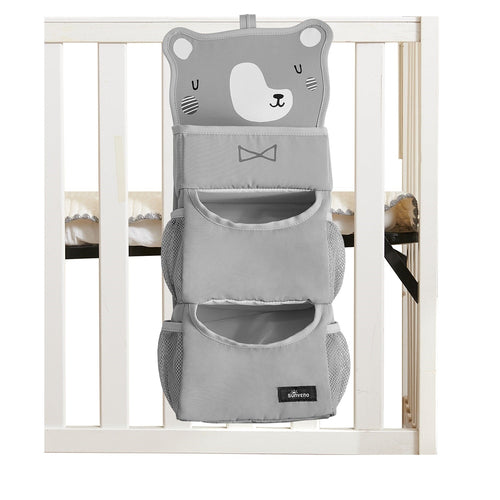 Cozy Buddy Crib Organizer in angle view, perfect for keeping baby essentials tidy and within reach.