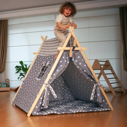 XL Play Tent and Play Mat Set for babies, featuring colorful design and spacious play area, angle view 3.