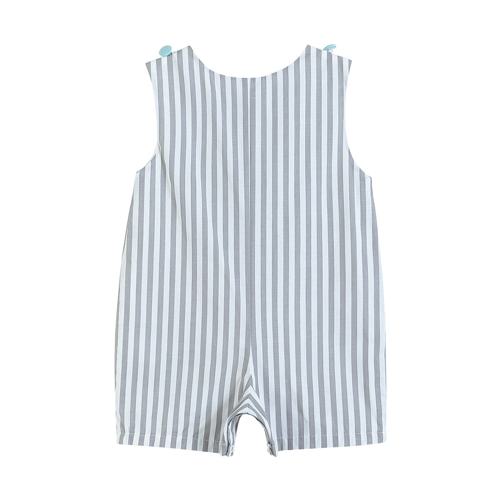 Gray Striped Easter Egg Truck Shortalls