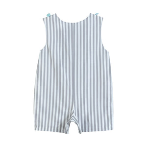 Gray Striped Easter Egg Truck Shortalls