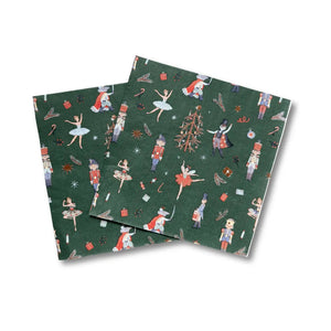 Green Christmas Nutcracker Dinner Napkins (24pcs)