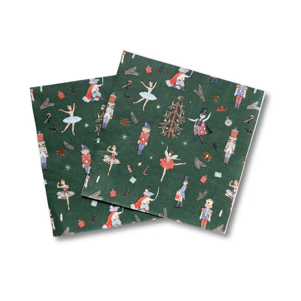 Green Christmas Nutcracker Dinner Napkins (24pcs)