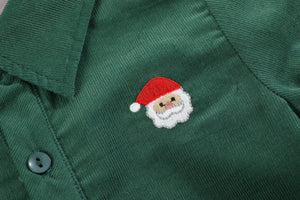 Green Corduroy Santa Dress Shirt