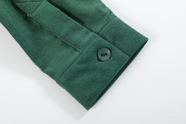 Green Corduroy Santa Dress Shirt
