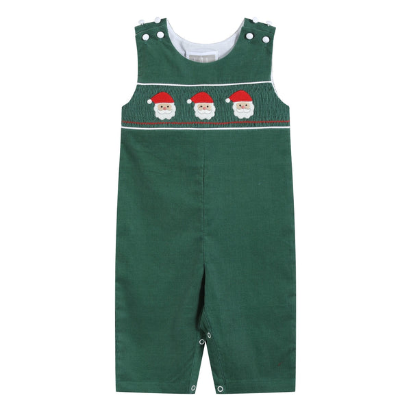 Green Corduroy Santa Smocked Longall
