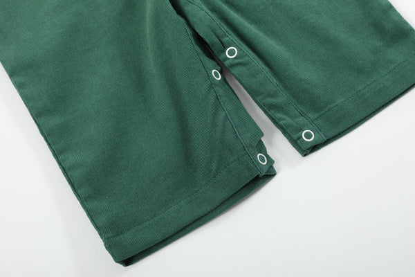 Green Corduroy Santa Smocked Longall