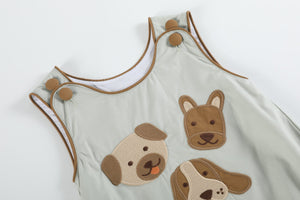 Green Dog Applique Bubble Romper