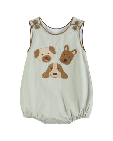 Green Dog Applique Bubble Romper