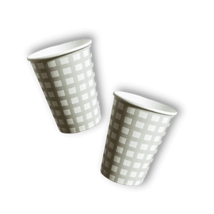 Green Gingham Cups (12pcs)