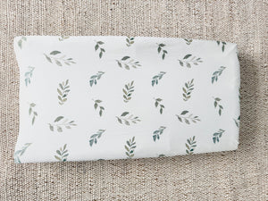 Green Leaves Bamboo Changing Pad Cover | Bassinet & Lounger Cover