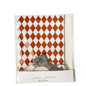 Green & Orange Bavarian Checkered Flag Banners (2)