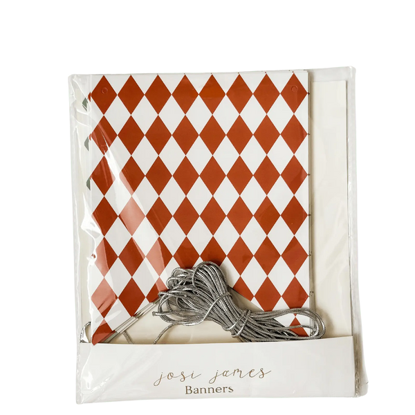 Green & Orange Bavarian Checkered Flag Banners (2)
