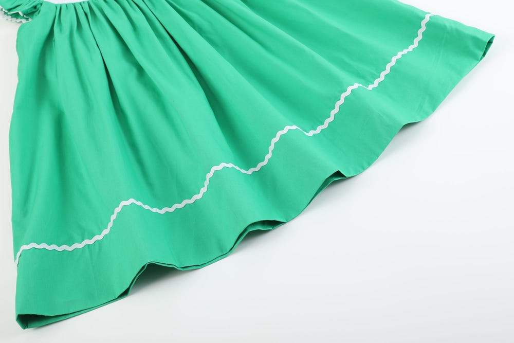 Green St. Patrick's Day Shamrock Smocked Bishop Dress - MOOGCO Baby