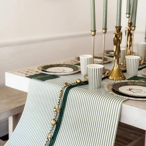 Green & White Candy Stripe Paper Cups (12pcs)